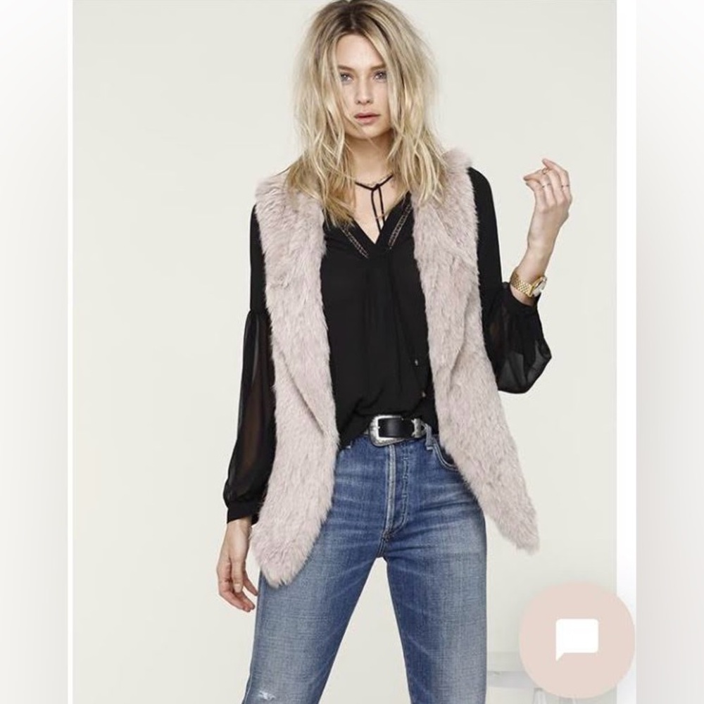Michi Fur Vest in Fawn - Oversized